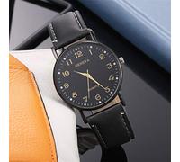 Slip Through Watch Strap Dial Quartz Bracele Casual Women's Watch (Black, One Size)