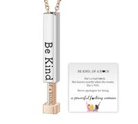 Slipasikao Be Kind...Of A Bich - Hidden Message Necklace, Be Kind of A Bitch - 3D Engraving Vertical Bar Necklace, Personalized Inspirational Mantra Pendant Necklace for Women (Gold)