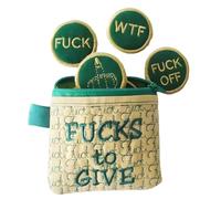 Slipasikao Big Bag Of F*Cks To Give Zipper Pouch,Funny 3d Embroidered Badge,9/17 Different Kinds Of Fucks,Fucks To Give Gag Gift,Fuck Felt Coins That Can Be Embroidered On Clothes, Hats (Green-9PCS)