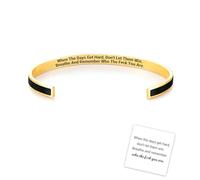 Slipasikao Don't Let The Hard Days Win Color Bangle, Remember Who The Fuck You Are Cuff Bracelet, Engraved Motivational Message Color Bracelets, Inspirational Jewelry Gifts for Women Girls (Black)