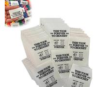 Slipasikao Fun Personalized Woven Garment Care Labels, 50/100 Pcs Knitting Labels 'This Took Forever to Crochet', Handmade Labels for Crochet, Quality Sewing Woven Labels (50Pcs)