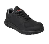 Slipbuster No Toe Cap Trainer - Black Matte Microfibre (Recycled) (Size 43)