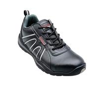 Slipbuster Slip Resistant Safety Trainers with Steel Toe-Caps, Black, UK Size: 8 / EU Size: 42, Slimline Design, Breathable Microfibre, 100% Vegan Friendly, A708-42