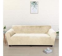 Slipcover for Velvet Sofa Stretchable & Washable Couch Protector - Soft Non-Slip Fur Cover for Pets & Dogs - Blue 1-Seater (90-140 cm)