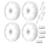 SLIPEXSAFE Motion Sensor Lights Indoor Rechargeable, 4 Pack Wall Night Light, Lights Lamps with Auto/On/Off for Stairs Living Room Bathroom Corridors Closet Kitchen Under Cabinets