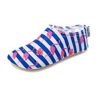 Slipfree Non-Slip Shoes for Girls and Boys. Light, Soft and Comfortable, Unisex Kids Beach Water Shoes with Protective Sole, Ideal for Holiday, Sports and Home. Stripe, Age 9-10 Years Old