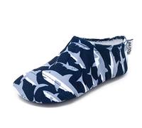Slipfree Non-Slip Shoes for Girls and Boys. Light, Soft and Comfortable, Unisex Kids Beach Water Shoes with Protective Sole, Ideal for Holiday, Sports and Home. Sharks, Age 7-9 Years Old