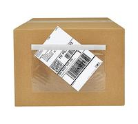 SLIPISH Shipping Label Sleeves 100Pcs, 7.5x5.5 Inches - Packing Slip Envelope Pouches with Self-Adhesive Peel & Seal - Clear Plastic & Waterproof Envelopes Ideal for Invoices & Packaging.