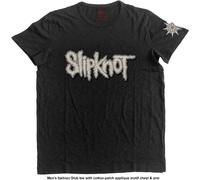 Slipknot Whiskey T-Shirt - Applique Logo & Star - Unisex Short-Sleeve - Black Large