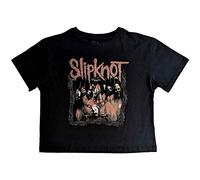 Slipknot Crop Top T Shirt Band Frame Logo Official Womens Black