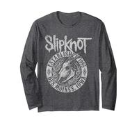 Slipknot Goat Flames Long Sleeve T-Shirt, Adult Unisex, Dark Heather Grey, Medium