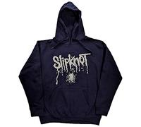 Slipknot Hoodie Splatter Band Logo Official Unisex Navy Blue Pullover L