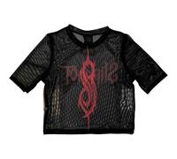 Slipknot Ladies Crop Top: Logo (Black) (Back Print & Mesh)