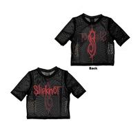 Slipknot Ladies Mesh Crop Top: Logo (Back Print & Mesh) OFFICIAL NEW