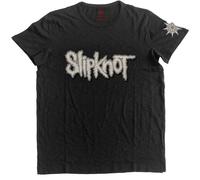 Slipknot Logo And Star Applique Slub T-Shirt OFFICIAL