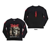 Slipknot Unisex Long Sleeve T-Shirt: Skeleton Flag (Back & Sleeve Print) (Large)