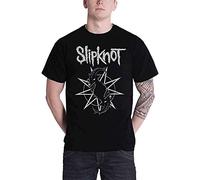 Slipknot Mens T-Shirt Black Goat Star Band Logo Metal Short Sleeve Official-M