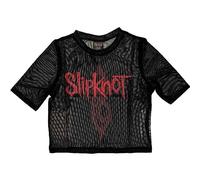 Slipknot Mesh Crop Top T Shirt Band Logo Back Print Official Womens Black XXS