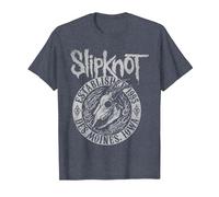 Slipknot Official Goat Flames Back T-Shirt, Men, Heather Blue, Medium