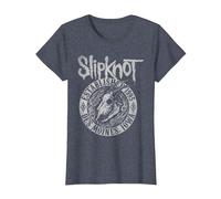 Slipknot Official Goat Flames Back T-Shirt, Women, Heather Blue, XX-Large