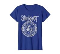 Slipknot Official Goat Flames Back T-Shirt, Women, Royal Blue, 3X-Large
