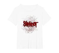 Slipknot Scribble Star Logo T-Shirt, Women's Plus, White, 4X