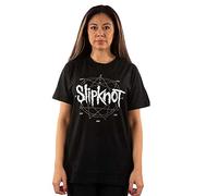 (L, Black) Slipknot 9 Point Star Diamante T Shirt