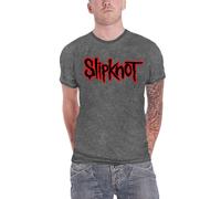 Slipknot T Shirt Classic Band Logo Charcoal Grey Burnout Official Mens