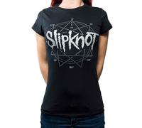 (XXL, Black) Slipknot Diamante Pentagram Skinny T Shirt