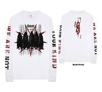 Slipknot - T-Shirt Maniche Lunghe # M Unisex White # Shrouded Group