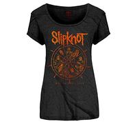 Rockoff Trade Women's Slipknot The Wheel T-Shirt, Black, 10 (Size: Medium)