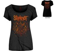 Rockoff Trade Women's Slipknot The Wheel T - Shirt, Black (Black Black), 12 (Manufacturer Size: Large)