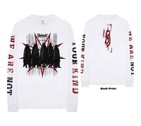 Slipknot - T-Shirt Maniche Lunghe # Xl Unisex White # Shrouded Group