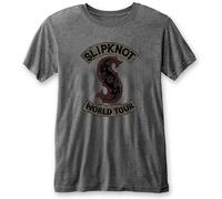 Slipknot 'World Tour' (Grey) Burnout T-Shirt (Large)