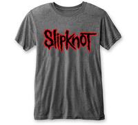 Slipknot Whiskey T-Shirt - Logo Burnout - Unisex Short Sleeves - Large Grey