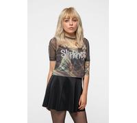 Slipknot Women's The End So Far Profile Mesh Crop Top in Black | Size: XL Slipknot Black XL