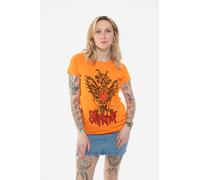 Slipknot Women's Winged Devil Skinny Fit T-Shirt in Orange | Size: Large Slipknot Orange L