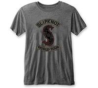 Slipknot 'World Tour' (Grey) Burnout T-Shirt (Large)