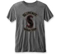 Slipknot 'World Tour' (Grey) Burnout T-Shirt (Large)