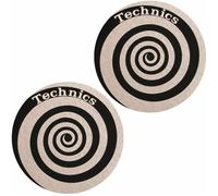 Slipmat Factory Technics Spiral 12" Vinyl Record Slipmats (pair, black/silver)
