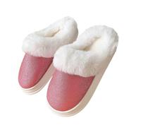 Slipper Boot Women's Warm Slippers Soft And Comfortable Warm Your Feet In Winter Womens Heated Slippers (Red, 4)