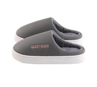 Slipper Boots Men's Women's Autumn Winter Color Matching Warm Anti Slip Thick Bottom Baotou Home Indoor Cotton Slippers Deer Form Women's Slippers (Dark Gray, 40)