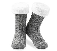 CityComfort Slipper Socks for Women Teenagers, Cosy Warm Fleece Lined Bed Socks - Gifts for Her (Grey Marl)