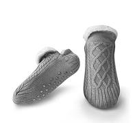 Slipper Fluffy Socks for Women Men Knitted Thick Velvet Lined Warm Winter Socks Non Slip Indoor Floor Thermal Socks Soft Slipper Socks for Unisex in Home House Bed Floor