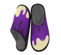 Slipper For Women Women Home Slippers Indoor Memory Foam Slipper Shoes s House Slippers Cozy House, Graffiti Art Purple Beige, 10.5-11