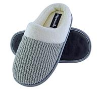Slipper Snob - Ladies Slip On Mule Slippers with Open Back | Memory Foam | Indoor House Slippers | Faux Fur Collar (3 UK, Grey, numeric_3)
