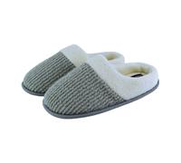 Slipper Snob - Ladies Slip On Mule Slippers with Open Back | Memory Foam | Indoor House Slippers | Faux Fur Collar (3 UK, Grey, numeric_3)