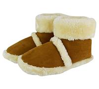 Slipper Snob - Mens Booties Slippers | Memory Foam | Fleece Inner | Indoor House Slipper Boots | Ankle Boots with Fluffy Collar (9 UK, Tan, numeric_9)