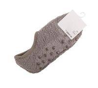 Slipper socks Winter Breathable Non-slip Floor Socks Women Fleece Warm Socks Home Girls Plush Candy Color Footprint Ankle Indoor Slippers Sock(Coffee-2)