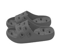 Slippers Bathroom Indoor Outdoor Comfortable Soft Sole Breathable Shower Sandals for Use in Home Hotel, gray, 9.5 UK